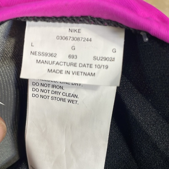 Nike Women’s Swimsuit One Piece Sport Pool Black Pink Size L - Picture 12 of 14